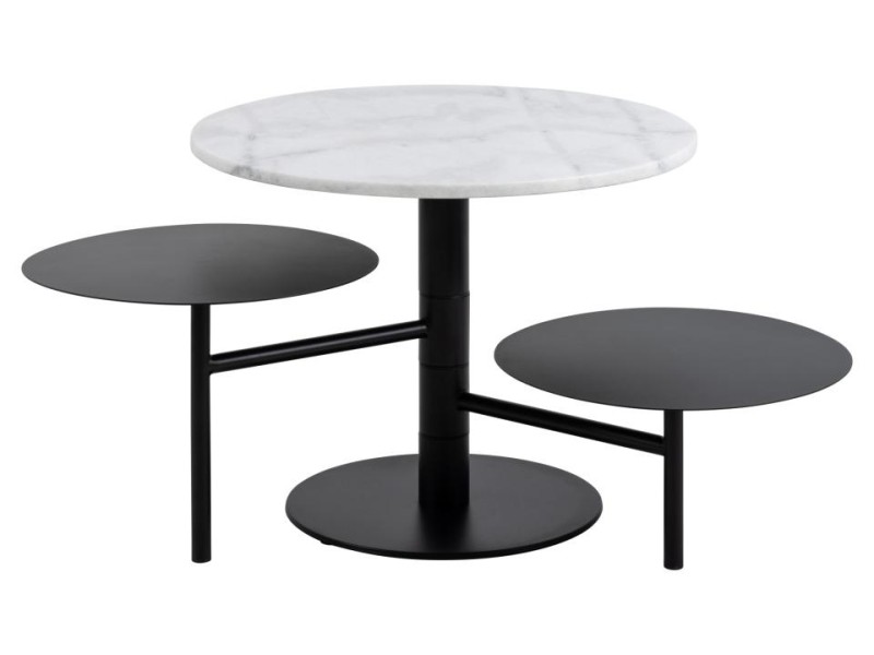 Stolik kawowy Lahti biały marmur/ czarny - ACTONA